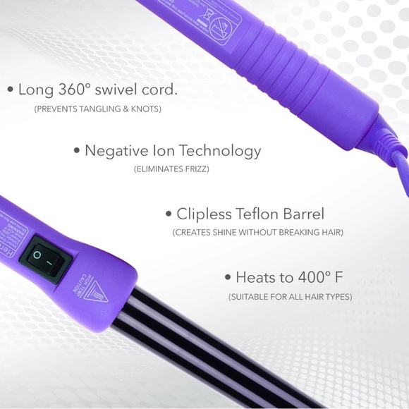 Herstyler Grande Ceramic Curling Iron- purple - Picture 3 of 6